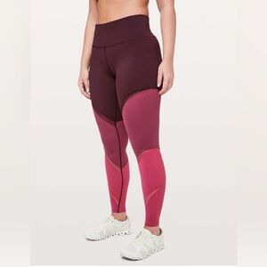 LULULEMON EUC SIZE 8 COLOUR ME OMBRÉ/ dark adobe/blush berry/ violet red
